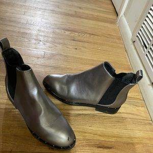Silver ankle boots